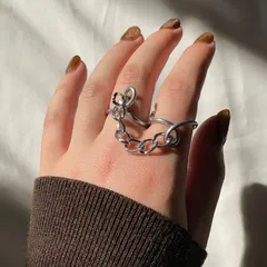 draw line double finger ring _ドロー ライン ダブル フィンガー リング