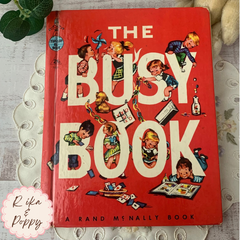ヴィンテージ 絵本『THE BUSY BOOK』洋書  古書 レトロなイラストたっぷり♪ ジャンクジャーナル おすそ分けファイル 雑記帳 素材
