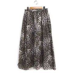 アーバンリサーチ サニーレーベル URBAN RESEARCH Sonny Label レオパード柄 フレアスカート ロング マキシ丈 38 グレージュ /FT37
