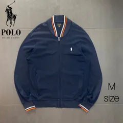 POLO ポロ ラルフローレン　リブライン　ジップアップ　 スウェット ブルゾン ジャケット ネイビー　Mサイズ