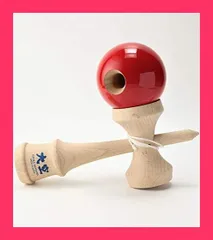 日本けん玉協会認定 New 競技用けん玉「大空」単色 赤 国産品 (OZORA KENDAMA)