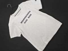 MADEMOISELLE NONNON マドモアゼルノンノン ロゴ プリント Tシャツ 白 ■◆ レディース