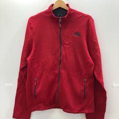 THE NORTH FACE/ザノースフェイス フリースジャケット 表編み上げ フロントバックロゴ刺繡 ベトナム製 メンズ M レッド