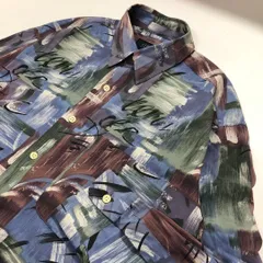 総柄 長袖シャツ ライトブルー メンズL