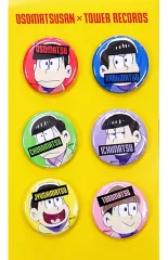【中古】バッジ・ピンズ(キャラクター) 六つ子 缶バッジ6個セット 「おそ松さん×TOWER RECORDS」