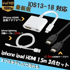 iphone HDMI変換アダプタ 1.5m HDMI ケーブル 3点