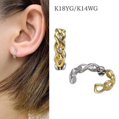 K18YG K14WG イエローゴールド ホワイトゴールド ピアスみたいなイヤリング ピアリング イヤリング リバーシブル 6JAE4016490-ZD 天然石 プレゼント ギフト