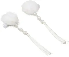 Parhumsin チャイナ 髪飾り お団子カバー ヘアアクセ チャイナお団子(ホワイト)