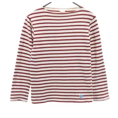 オーシバル フランス製 ボーダー柄 長袖 バスクシャツ ホワイト×レッド ORCIVAL ロンT レディース 古着 【240503】