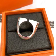 HERMES シェーヌダンクルイニシャル Initiale GM シルバーリング FR53
