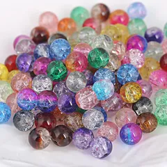 【在庫処分】手芸用品 レジン クラックビーズ 4サイズアクセサリー材料 4/6/8/10mm DIY用 ハンドメイドパーツ 約525個 ビーズ 混色 ガラスビーズ YFFSFDCのサムネイル
