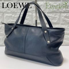 ★LOEWE★ ロエベ ハンドバッグ 黒 ブラック レザー ミニトートバッグ ロゴ型押し