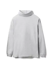 杢グレー_M [グッドウェア] BIGロンT タートルネック USAコットン メンズ レディース (M, 杢グレー)