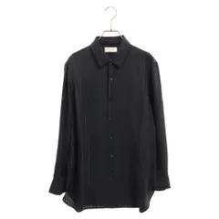 SAINT LAURENT PARIS (サンローランパリ) 21AW ストライプシルク長袖シャツ ネイビー 653860 Y2G62のサムネイル