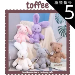 種類5：モカ  カフェからやってきたうさぎのぬいぐるみアニマル ふわふわ ウサギミニョンドゥモンド トフィー 即納 ファーストトイ 贈り物 ギフト