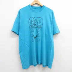 XL/古着 半袖 ビンテージ Tシャツ メンズ 90s サメ ボート 大きいサイズ クルーネック 水色 25jul16 中古