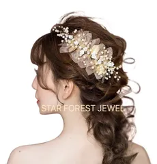 成人式にもウェディング　ヘッドドレスフラワーヘアアクセサリー　カチューシャ