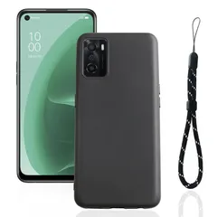 FOR OPPO A55s 5G 用の保護ケース TPU シリコン 耐衝撃 磨り表面 指紋防止 FOR OPPO A55s 5G 用の スマートフォンケース 超薄型/超耐磨/軽量/人気 耐衝撃 スマホケース 保護カバー ブラック