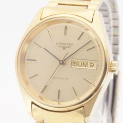 稼動品 ヴィンテージ ロンジン LONGINES 1664 自動巻 デイ/デイト ゴールド文字盤 メンズ腕時計 スイス製