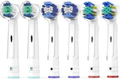 Ofashu 互換品 互換 ブラウン オーラルB 電動歯ブラシ 用の 替えブラシ マルチアクションブラシ 3種類が入り 6本入(White,  6本)