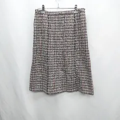 ◇ Laura Ashley ツイード柄 ラメ入り 膝丈 台形 スカート サイズ11 ホワイト ブラック ピンク レディース E  【1407020000970】