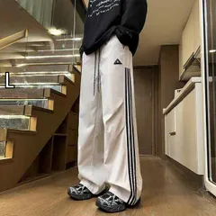 [L]秋冬 メンズ  服 シンプル ファッション オシャレ 大人 かっこいい 大きいサイズ ストリート 紳士服  ストライプ ウェビング 春秋 防水 ストレート カジュアル パンツ アメリカン 登山 カーゴ パンツ