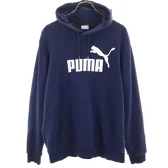 PUMA プーマ 長袖 スウェットパーカー XL ネイビー メンズ 古着