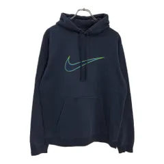 00年代 NIKE ナイキ ロゴ スウェット パーカー スポーツ ネイビー(メンズ M)中古 古着 U7161