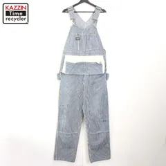50s vintage OSHKOSH エプロン付き ダブルニー ヒッコリー オーバーオール メンズ Mサイズ相当
