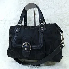コーチ COACH シグネチャー 2way ショルダーバッグ ハンドバッグ ブラック キャンバス レザー F24741 5549920e20251017