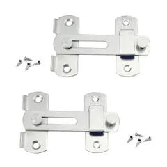 新品 YFFSFDC スライディングドア ロック フリップドアラッチ ゲートラッチ ドア金具 補助錠 ネジ付き ステンレス製 プライバシー保護 いたずら防止 防犯対策 2個入り