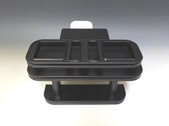 200系ハイエース リアテーブル マッドブラック オールブラック カップ四角 携帯大