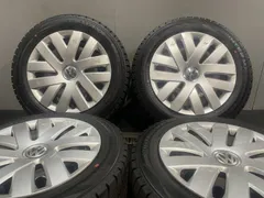 Volkswagenポロ6R 純正鉄ホイール＆カバー2本組セット(その2)黄色〇 Volkswagenポロ6R 純正鉄ホイール＆カバー2本組セット(その2)黄色〇