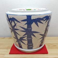 送料込【逢絢亭】茶道具 捻梅水指 京焼 色絵 四君子の図 平安祥堂 共