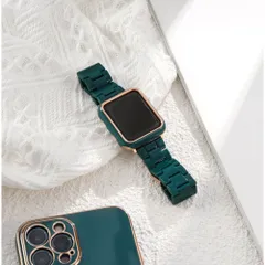 ☆ グリーン ☆ 38mm ☆ アップルウォッチ ベルト保護ケース 一体型 セット pkal6569 アップルウォッチ バンド 保護ケース セット apple watch iwatch 38mm 40mm 41mm 42mm 44mm 45mm カバー 一体型