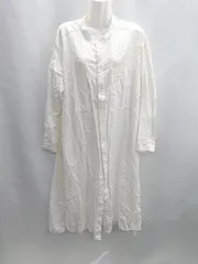 ◇ Θ Simplicite シンプリシテェ 長袖 ロング シャツワンピース サイズ表記なし ホワイト レディース E  【1502030010374】