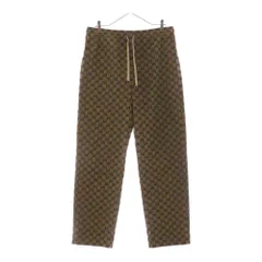 GUCCI (グッチ) 23AW レザー インターロッキングG付き GGキャンバス パンツ ベージュ 658090 Z8AOVのサムネイル