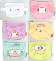 【中古】バッグ 全6種セット 「サンリオキャラクターズ ふわふわFACE台形ポーチ」