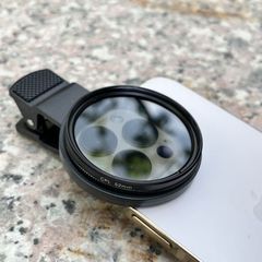 CPLレンズ フィルタークリップ スマホ用 52mm(CPLフィルター CPL偏光レンズ)(クロスフィルター トゥインクル･スター クロス光条効果 4X6X8X)(フィルタークリップ)