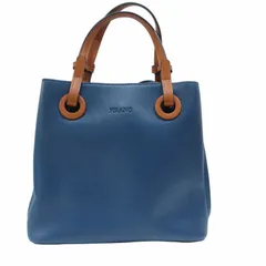 フィラノ FIRANO 美品 2WAY ショルダーバッグ ハンドバッグ レザー 皮革 紺 ネイビー 茶 ブラウン