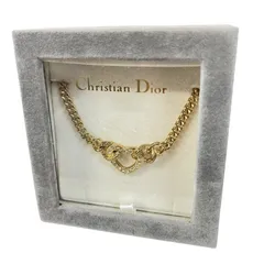 【管29898】クリスチャンディオール　Dior ネックレス　ハート　ラインストーン