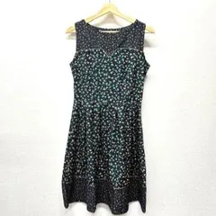 FAS　ビスチェ風ワンピース　紺緑　花柄　フランス　M