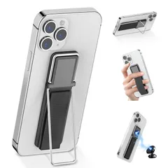 【特価セール】片手操作 スマホバンド iPhoneリング 落下防止 携帯リング 卓上 薄型 iPhone/Android各種他対応 フィンガースマホストラップ 横向き 縦置き （ブラック） スマホリング Senose スマホスタンド