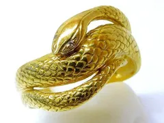 K18 YG スネークデザインリング ヘビ へび 蛇  18金 指輪