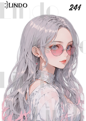 コラージュ素材　人物ステッカー　女の子　A6サイズ　5枚入り　シール　ノーカット　241