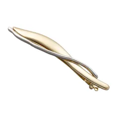 【ミックスシルバー×ワンサイズ】[Cream dot. クリームドット公式] ヘアアクセサリー レディース バレッタ メタル ミックスカラー コンビカラー 変形 クロス 艶 ヘアクリップ ヘアアクセ ヘアアレンジ 簡単 まとめ髪 髪留め 大人