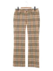 バーバリーブルーレーベル FQ577-628-52 パンツ 38 ベージュ ノバチェック ウール ITYOHX4DJQPK