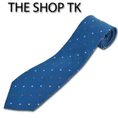 タケオキクチ THE SHOP TK ドット柄 シルク１００％ ネクタイ ブルーグリーン系 ギフト プレゼント 就活 無料ラッピング可能