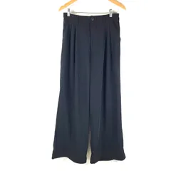 リメール remer ワイドパンツ 無地 ウエストゴム入り ポケット 黒 Lサイズ 929831のサムネイル
