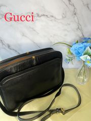 【79】Gucci グッチ オールドグッチ ジャガート ショルダーバッグ ブラック 黒
